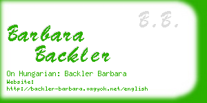 barbara backler business card